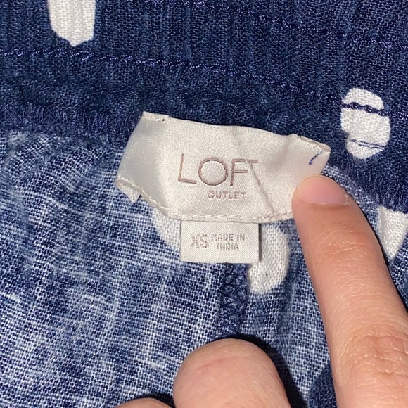 Dark navy poke-a-dot wide pants - Picture 3 of 4